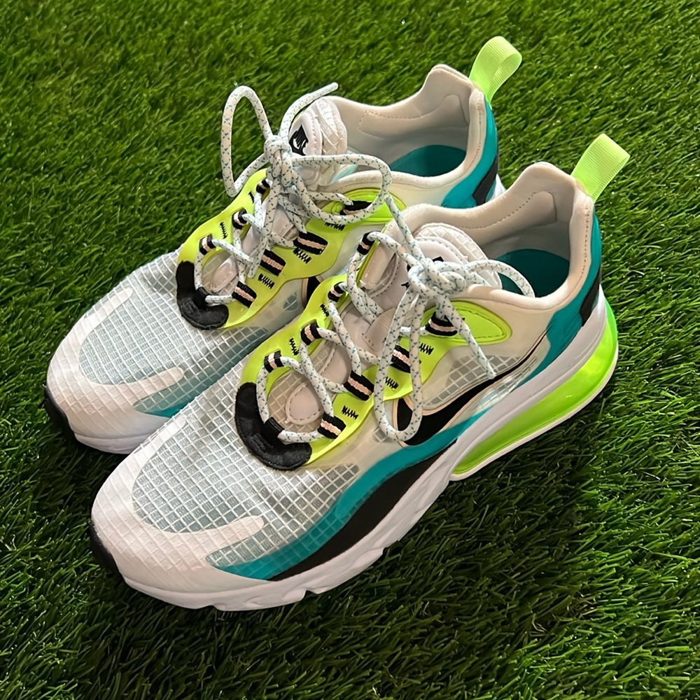 Nike White and Neon Green Men's Shoes